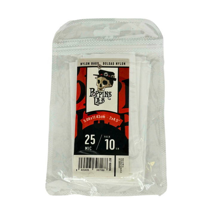 Bolsa Nylon 25 Mic 5x11cm (10 u) - Poppins Lab