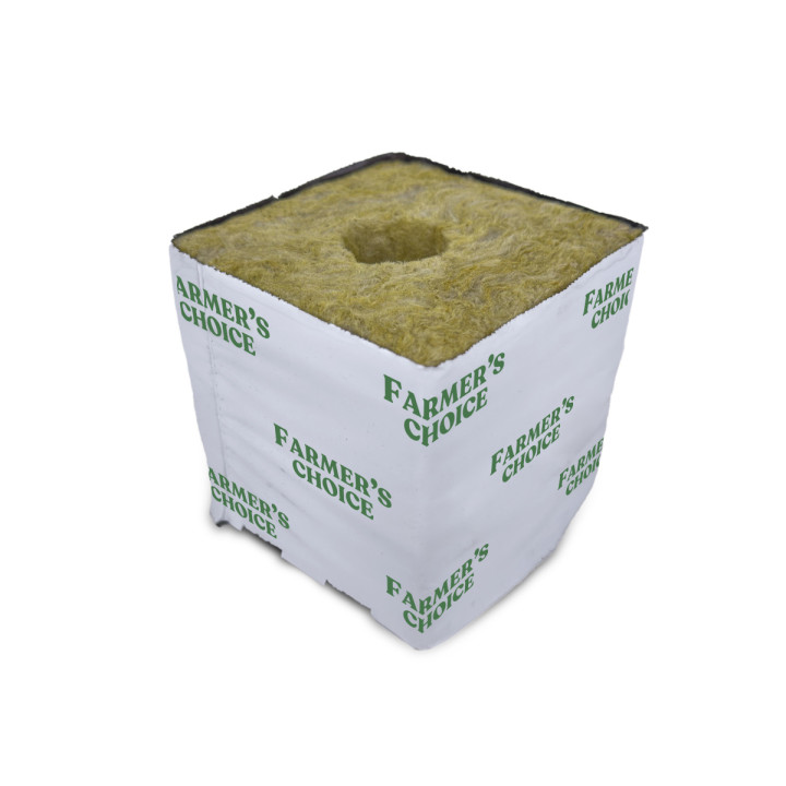 Taco de Lana de Roca 100x100 mm - Farmer's Choice