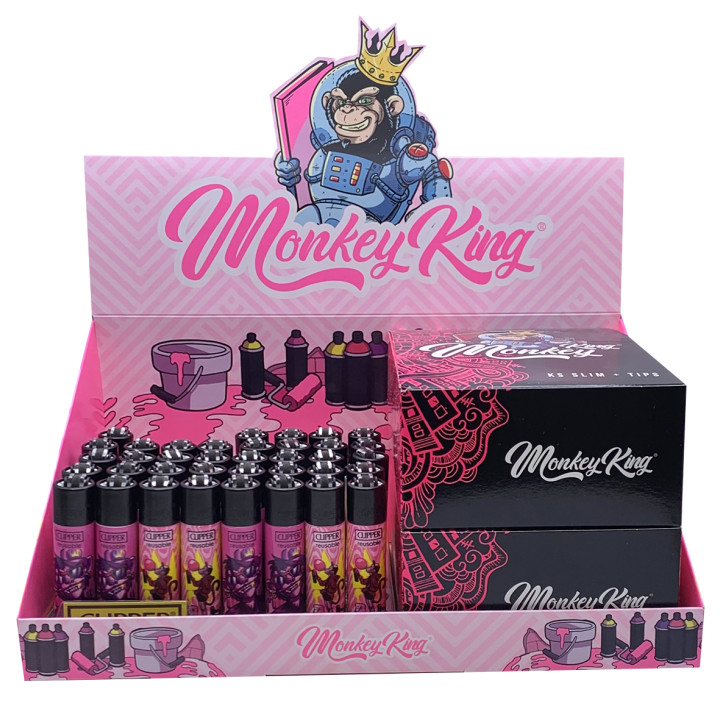 Display Animal Papel + Filtros + Mechero Clipper - MONKEY KING