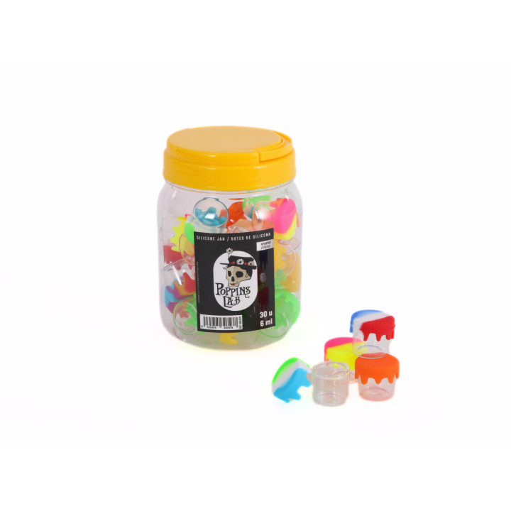 Botes de Cristal/Silicona 6 ml - Poppins Lab | Display 30 u