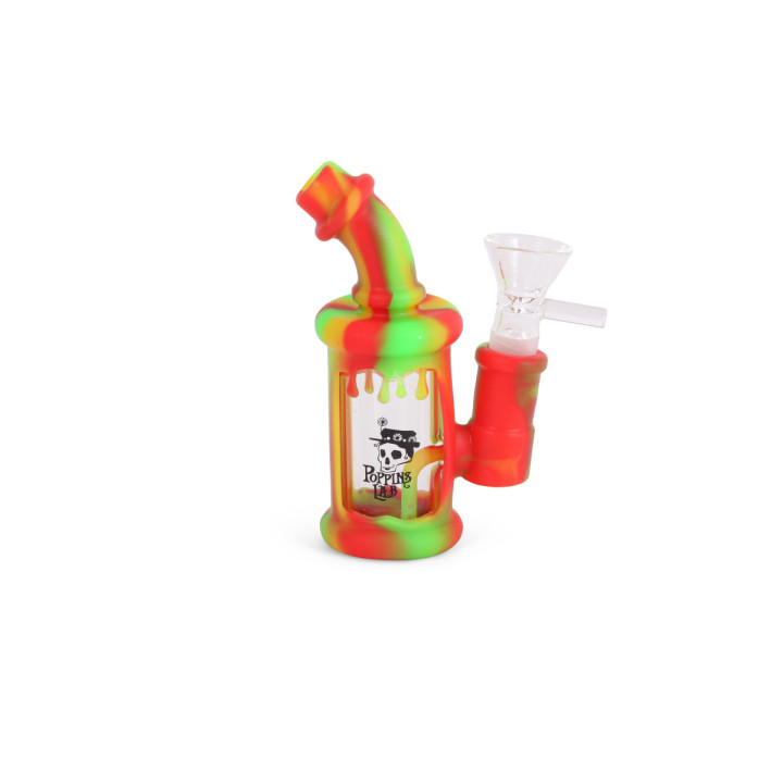 Bong Cristal/Silicona 11,6cm Poppins Lab - Alta Calidad