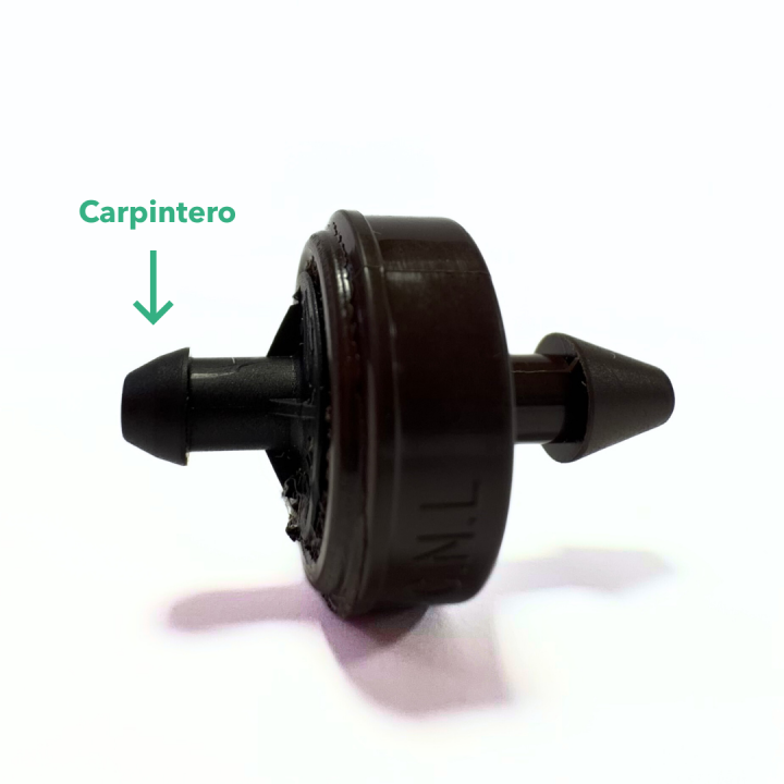 Gotero autocompensante y antidrenante 1,2 l/h salida carpintero (marrón)