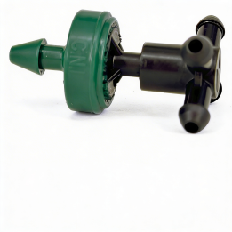 Gotero 8 l/h autcompensante y antidrenante con distribuidor de cuatro salidas