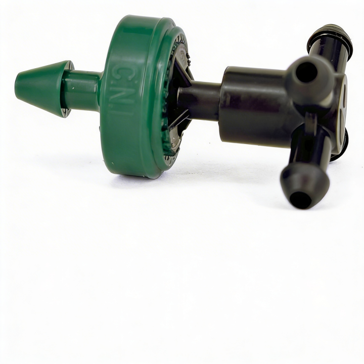 Gotero 8 l/h autcompensante y antidrenante con distribuidor de cuatro salidas