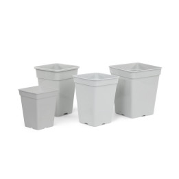 Maceta Cuadrada Blanca 22x22x27 cm - 25 uds | Suministros Hortícolas