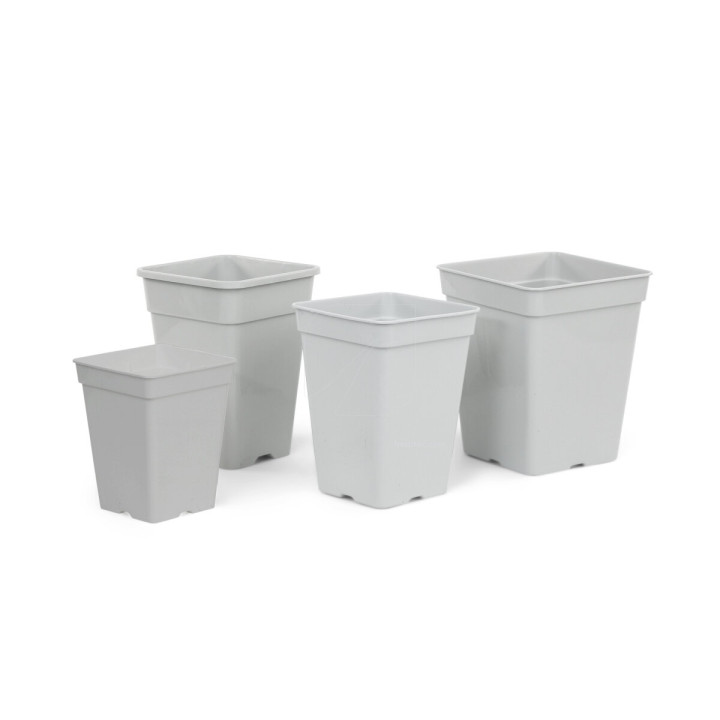 Maceta Cuadrada Blanca 22x22x27 cm - 25 uds | Suministros Hortícolas