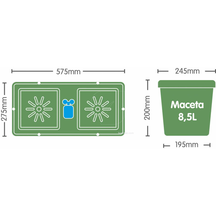 Easy2grow 24 - Maceta 15L de Autopot™ para Cultivos