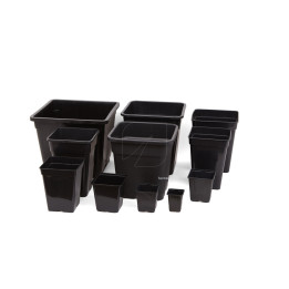 Maceta Cuadrada Negra 9x9x10 cm - 125 uds | Suministros Hortícolas