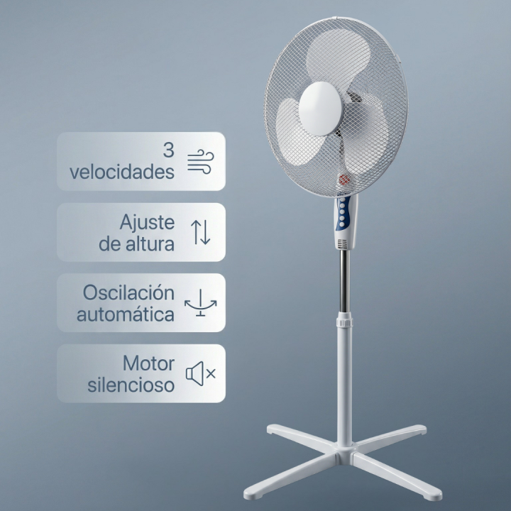 Ventilador de Pie 40 cm Vanguard Hydroponics - Control de Clima