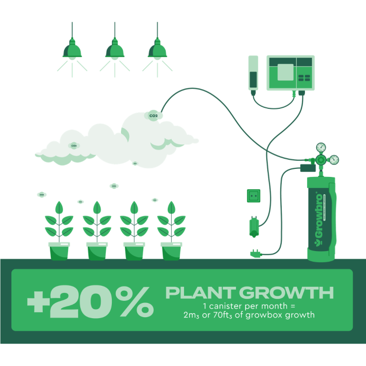 Botella CO2 Growbro - Mejora el rendimiento de tus cultivos