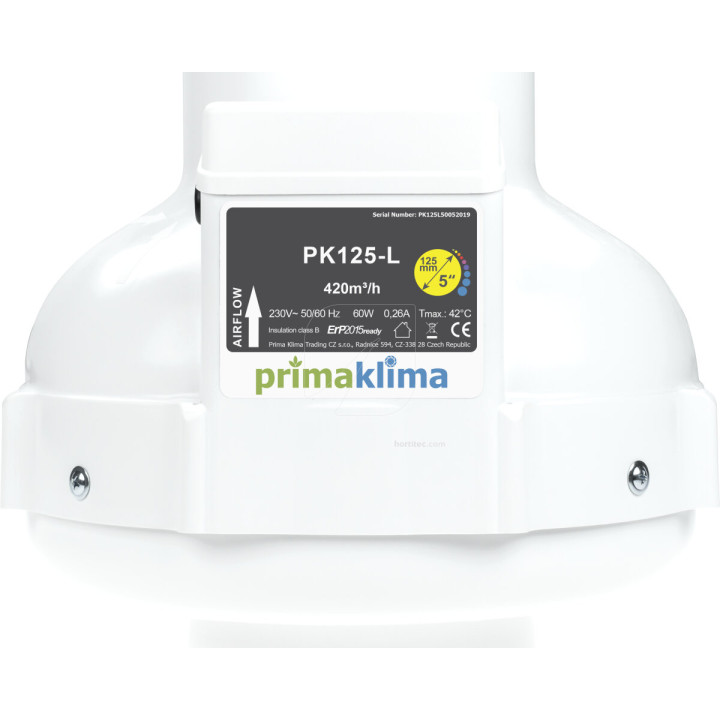 Extractor 125 mm-L 1 vel (360 m³/h) Prima Klima