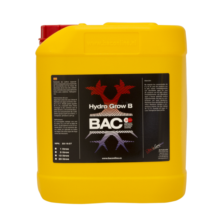 Hydro Grow B 1 L BAC - Fertilizante Hidropónico