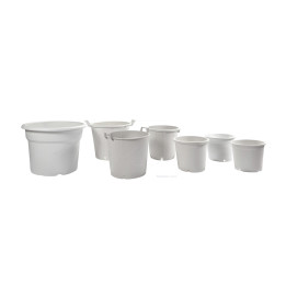 Maceta Redonda Blanca 56x44 cm - Ideal para Cultivo Exterior
