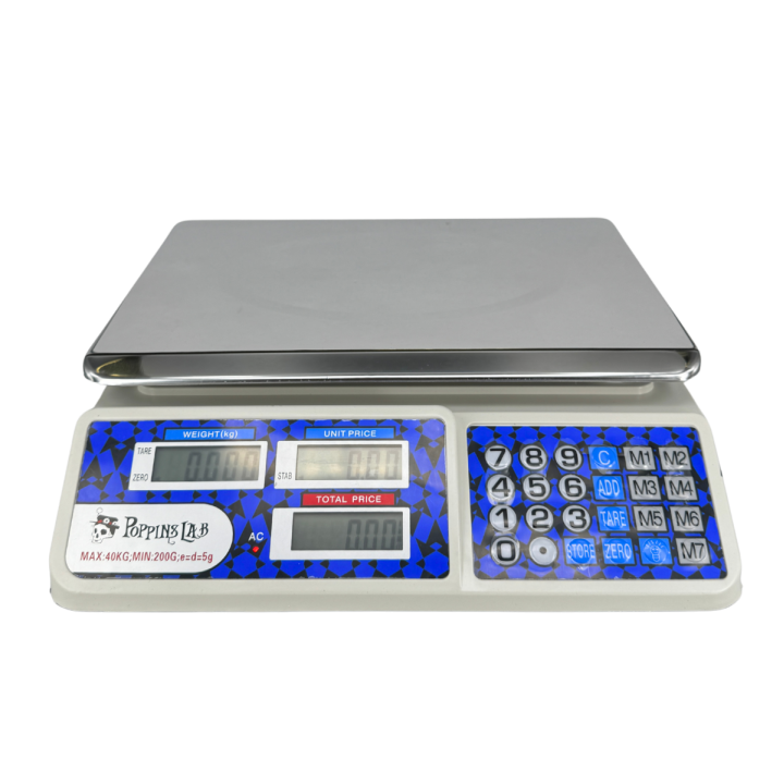 Báscula Digital Poppins Lab 200g–40kg - Precisión y Fiabilidad