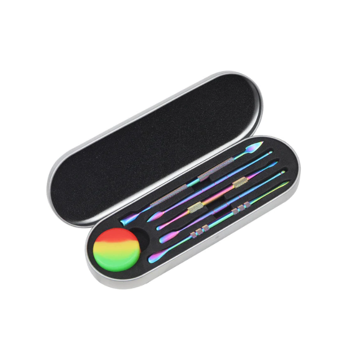 Dabber Set Poppins Lab - 6 Dabbers Metálicos y Bote Silicona