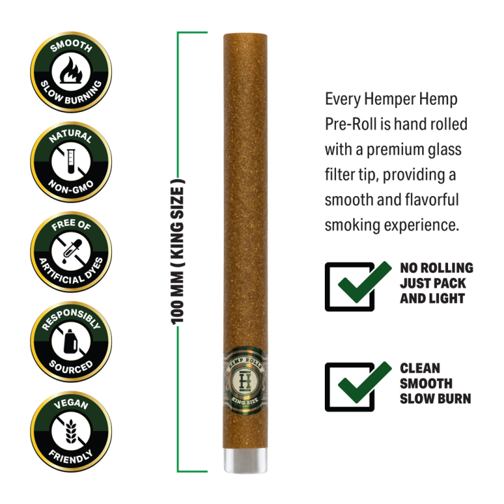 Pre-enrollados King Size Rolls 2 pk con boquilla Hemper
